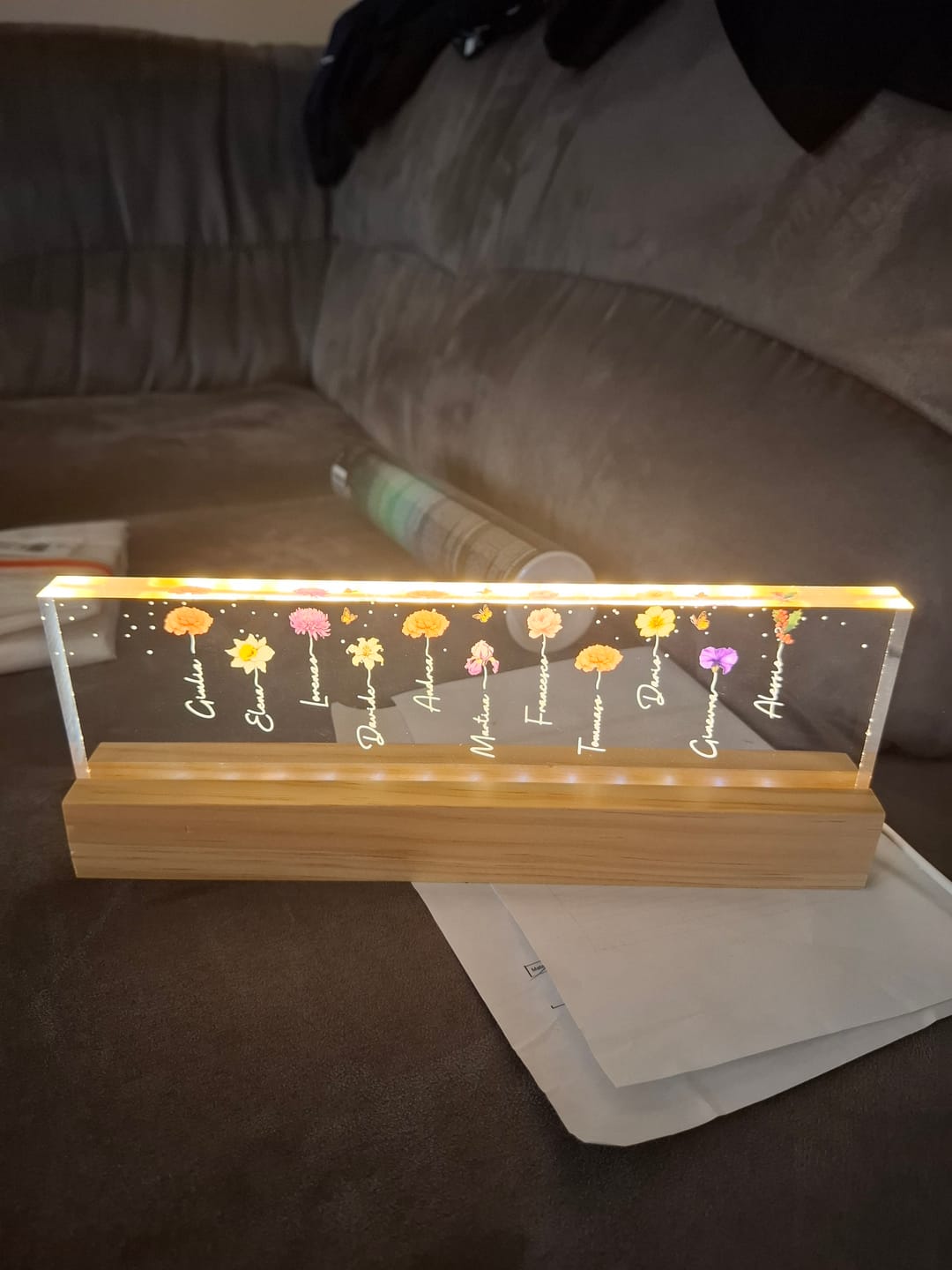 Customer photo review of lI giardino di Nonna - LED Supporto con fiori di nascita per Mamma e Nonna