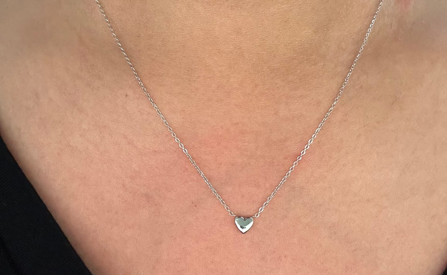Customer photo review of Mini Heart Necklace