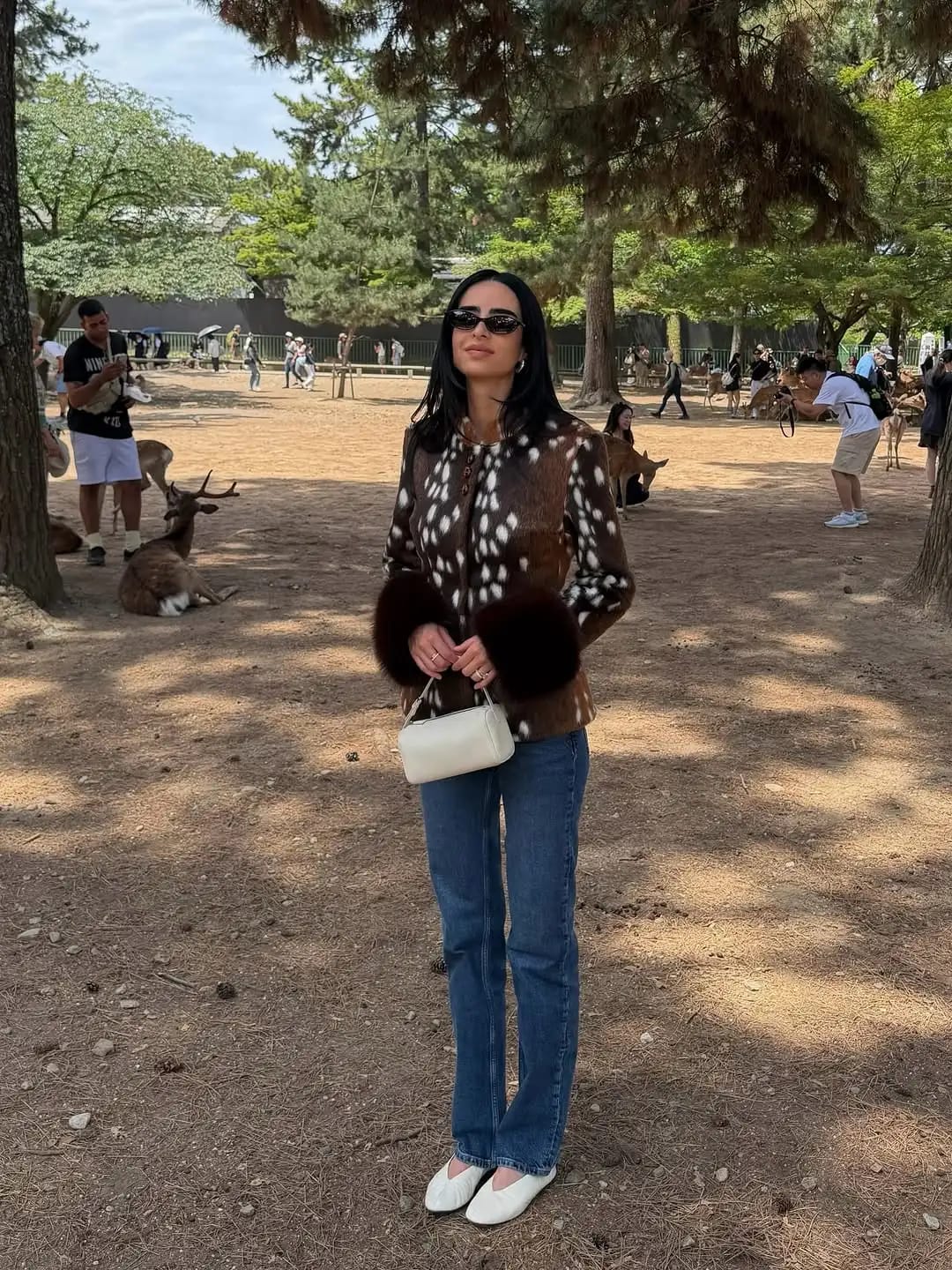 Customer photo review of Harriet Stand Collar Faux Fur Jacket