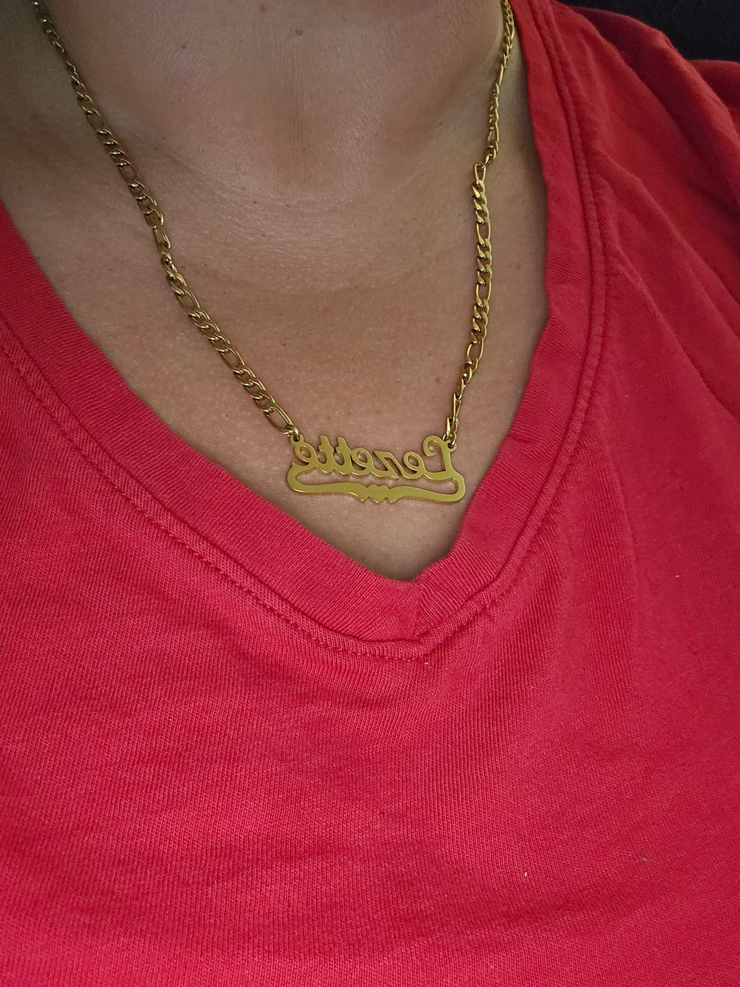 Customer photo review of Diamond Cut Heart Name Necklace