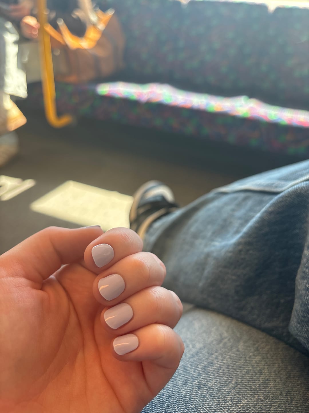 Customer photo review of Wisteria Purple DIY Semicured Gel Nail Sticker Kit