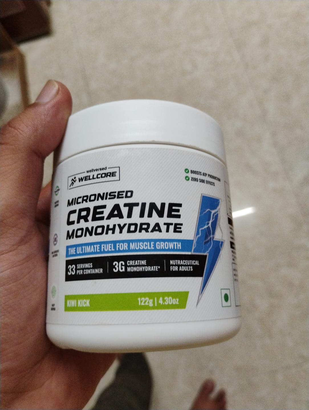 Customer photo review of Wellcore - Pure Micronised Creatine Monohydrate | Kiwi Kick (122g, 33 servings)