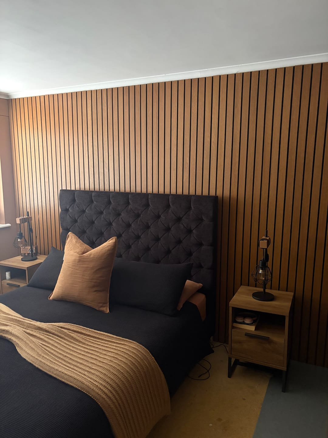 Customer photo review of SlatWall Grand Acoustic Dark Oak Slatted Wall Panel