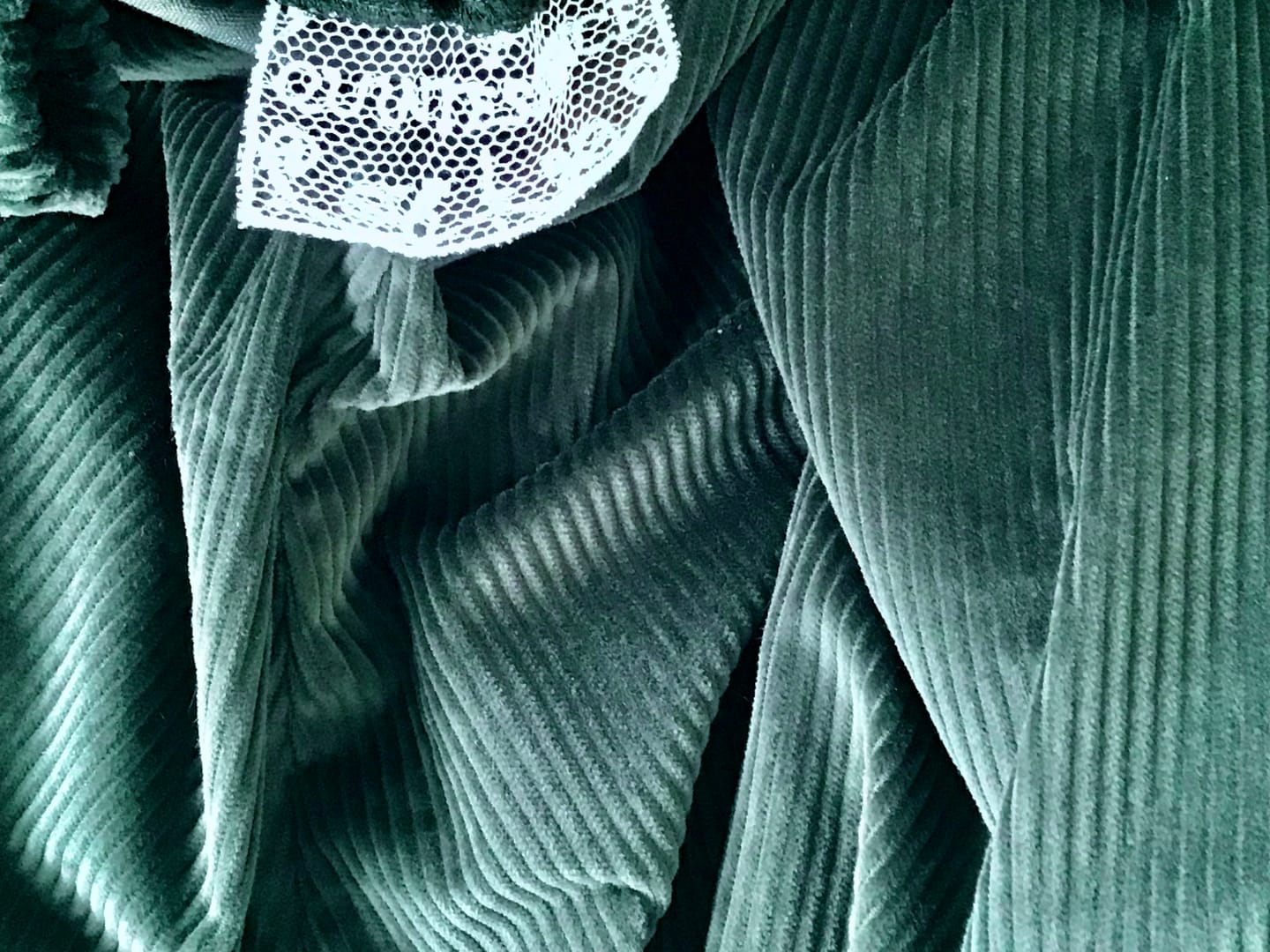 Customer photo review of Jupe Tao — Velours côtelé vert anglais