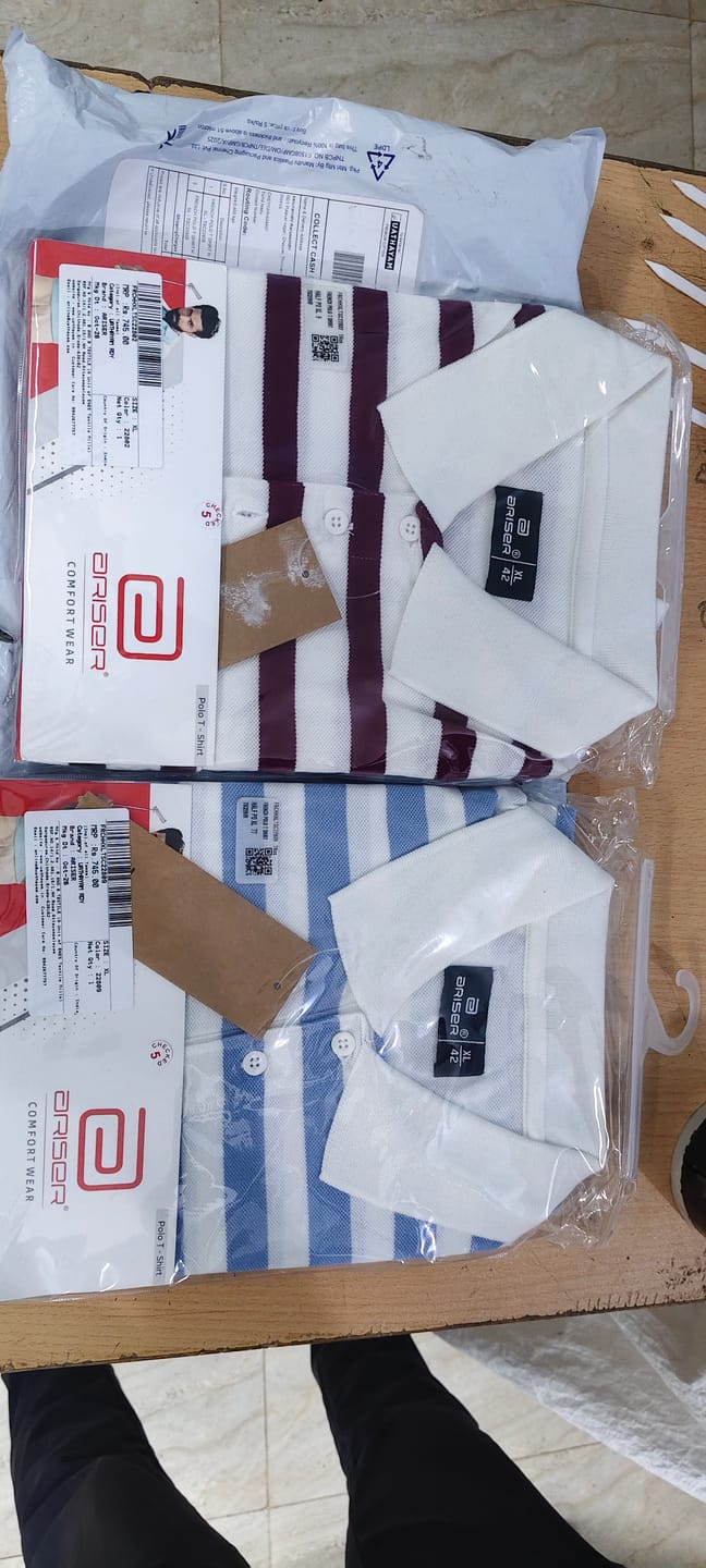 Customer photo review of French Polo T-Shirt for Men Pack of 2 - Vintage Red & Frost Blue | Ariser