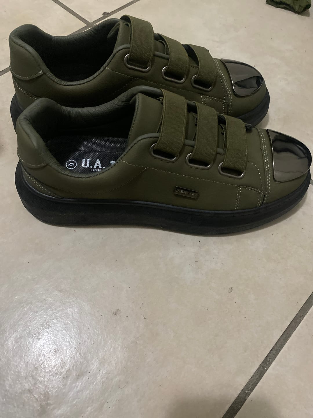 Customer photo review of Urbanart Hype 12 Faux Wax Sneaker - Olive