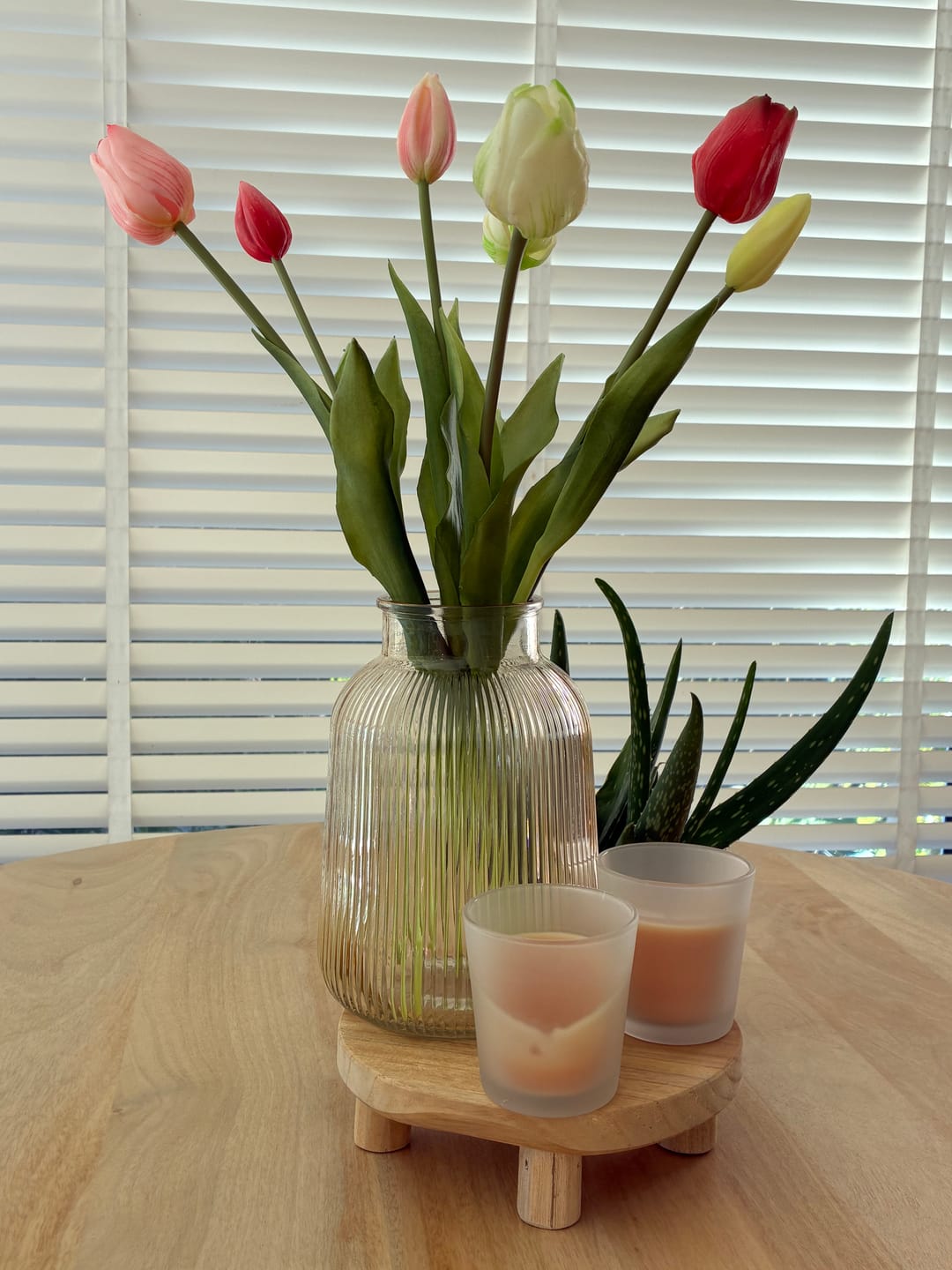 Customer photo review of Kunsttulpen 7st. Roze/ Creme 47cm