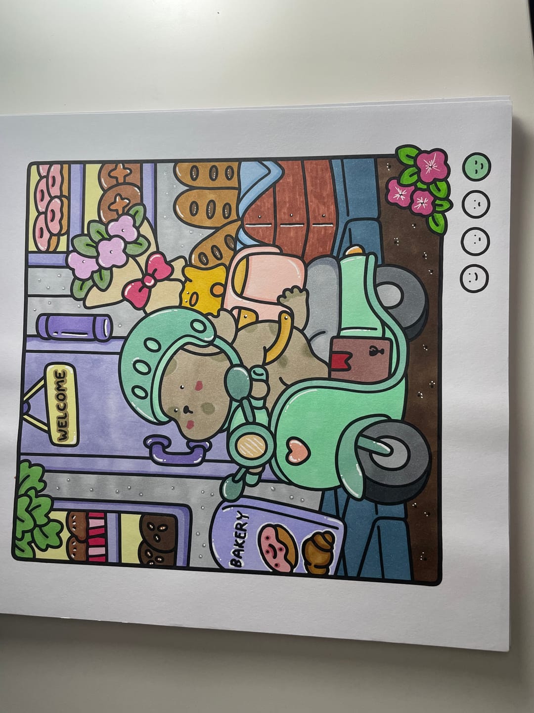 Customer photo review of Ohuhu x Coco Wyo Cozy Mood Coloring Kit, Honolulu B 48 Colors Alcohol Markers with Brush & Fine Dual Tips, Coloring Book with Mood Tracker Pages