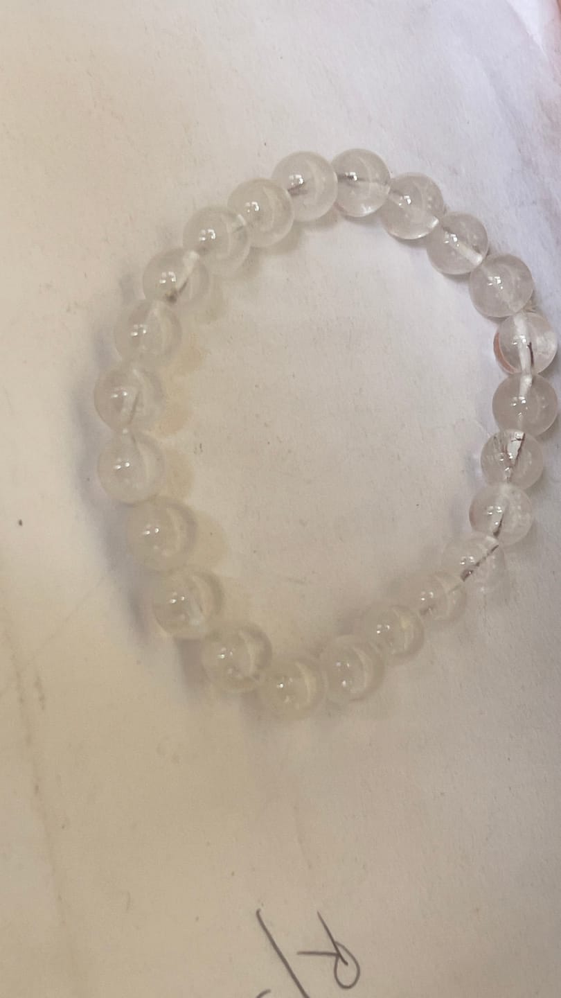 Customer photo review of Natural Clear Quartz Crystal Bracelet | Vastu Remedy for Meditation & Focus | 8 mm Beads