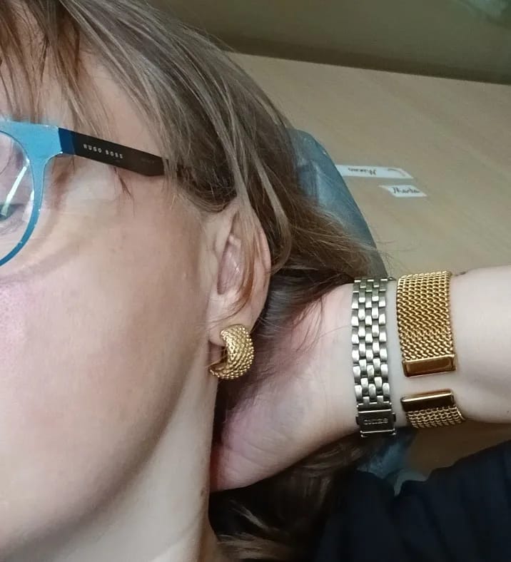 Customer photo review of AquaFlow Statement Steel Bangle