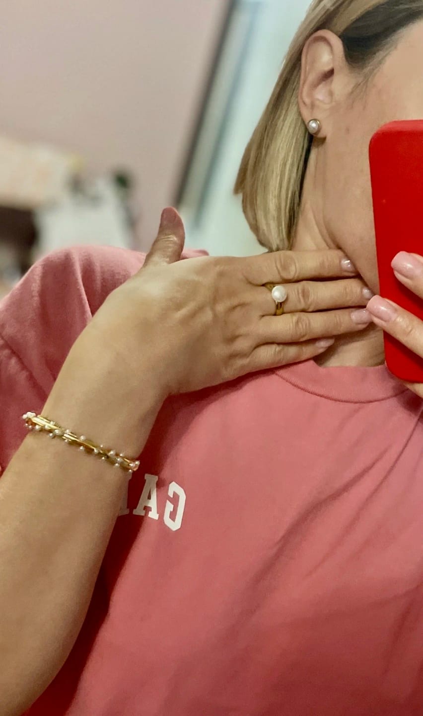 Customer photo review of Golden Pearl Charm Bangle