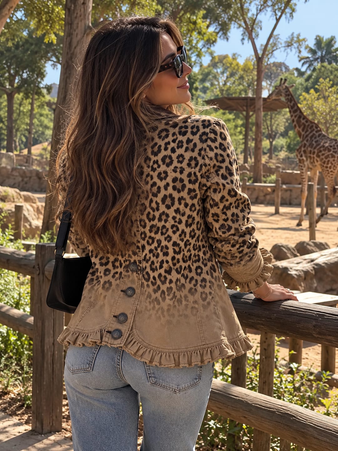 Customer photo review of Chaqueta Leopardo Degradado con Volantes