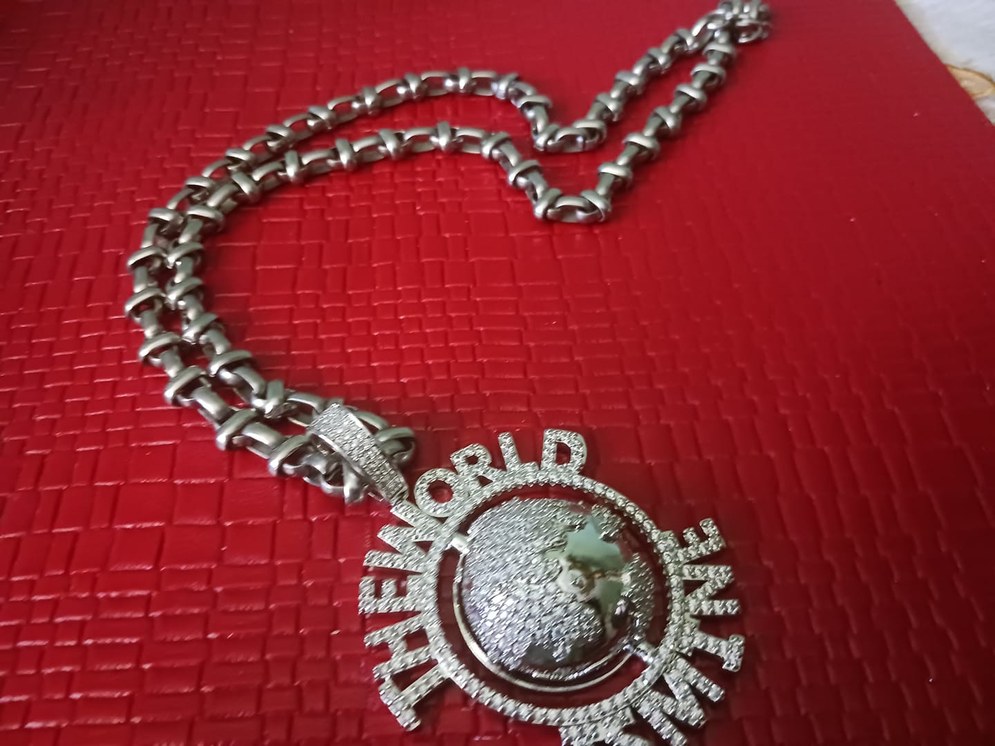 Customer photo review of The World Is Mine Earth Pendant