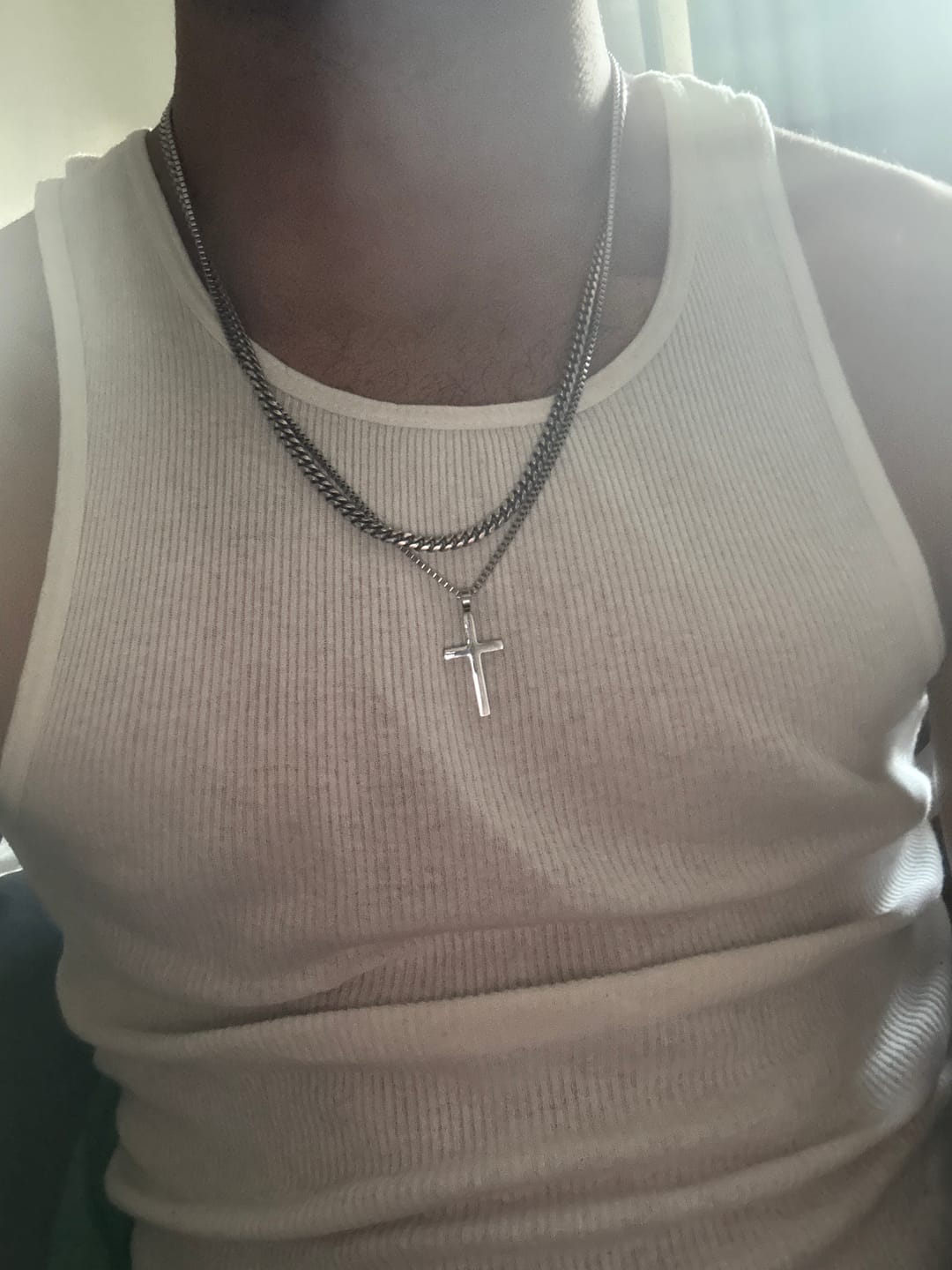 Customer photo review of Classic Cross & Box Chain