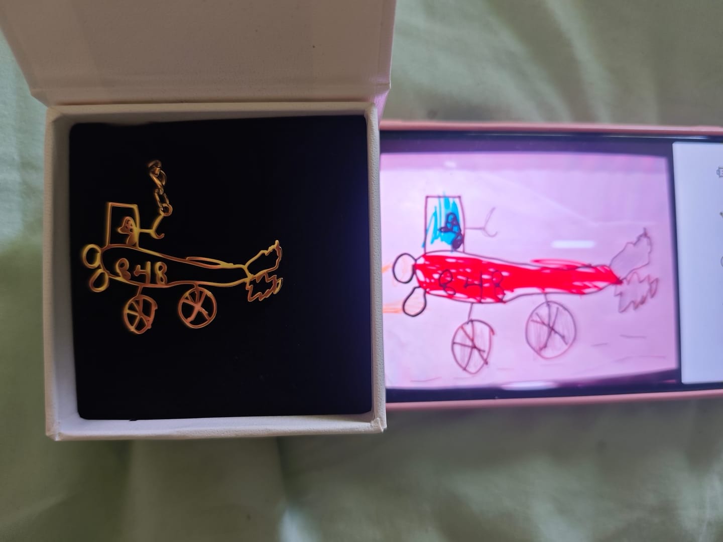 Customer photo review of Children's Drawing As A Necklace Or Pendant