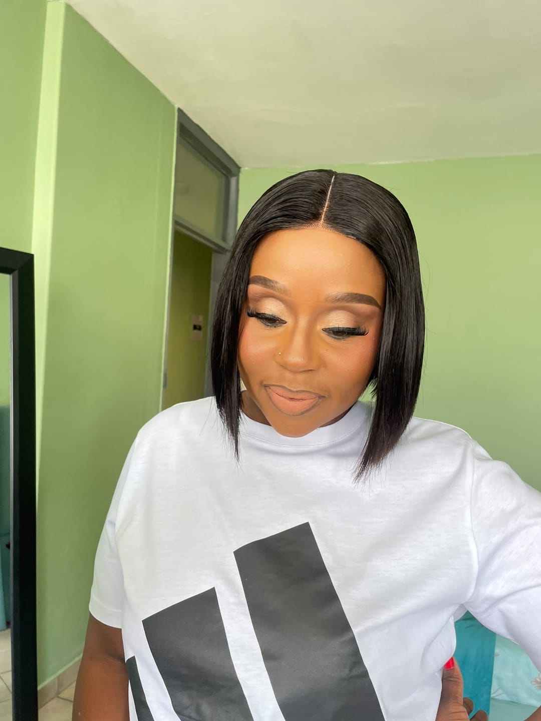 Customer photo review of 2x6 Pre Cut Double Drawn Vietnamese Lace Wig Straight