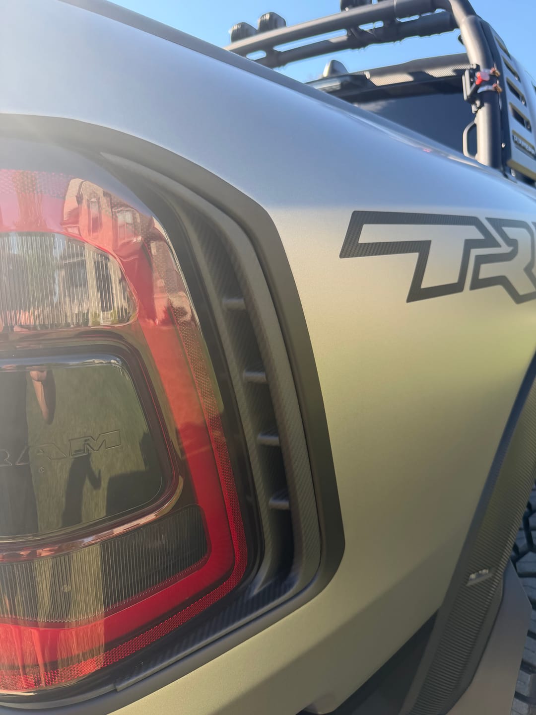 Customer photo review of 2021+ RAM TRX/RHO Exterior Rear Fender Taillight Vent Trims Hard Carbon Fiber Covers