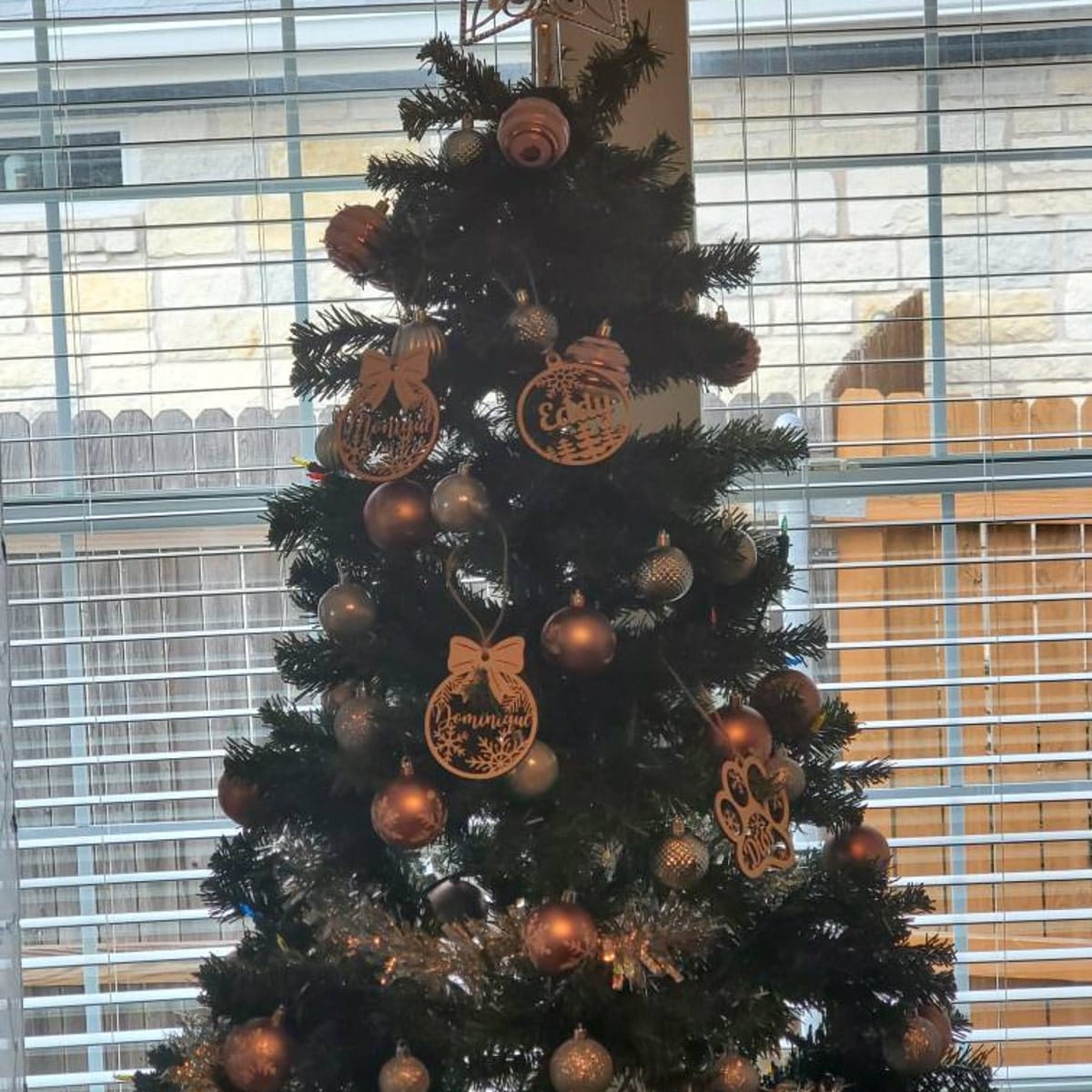 Customer photo review of Personalized Wooden Christmas Ornaments