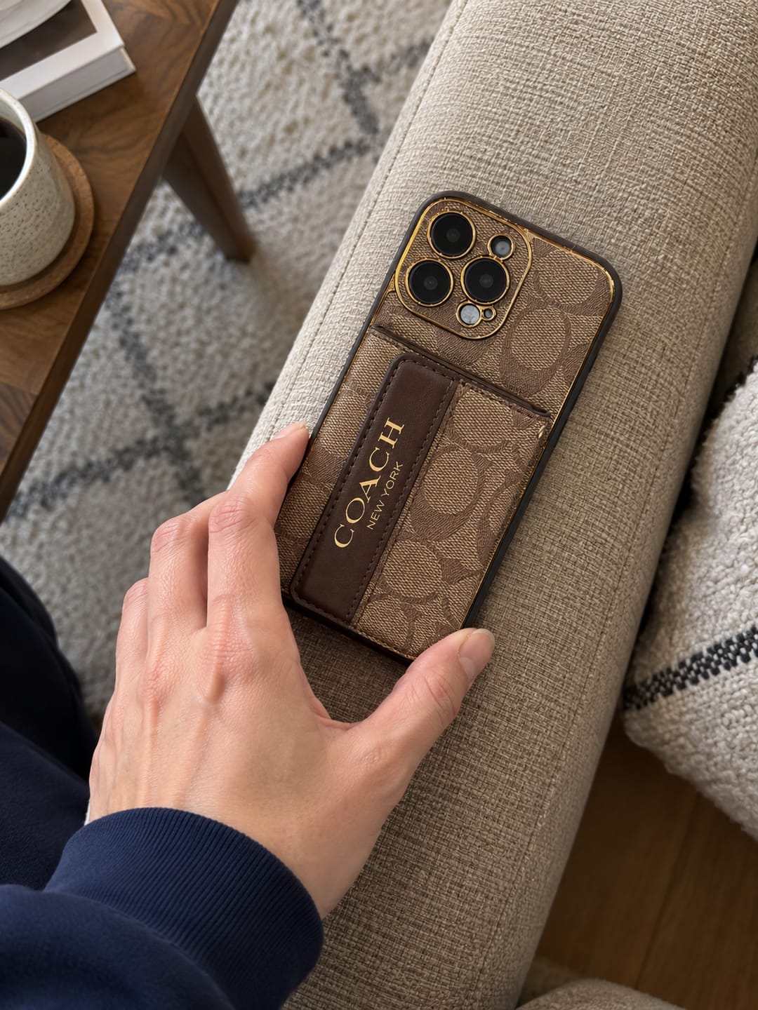 Customer photo review of Brown Monogram Crossbody iPhone Case with Card Pocket