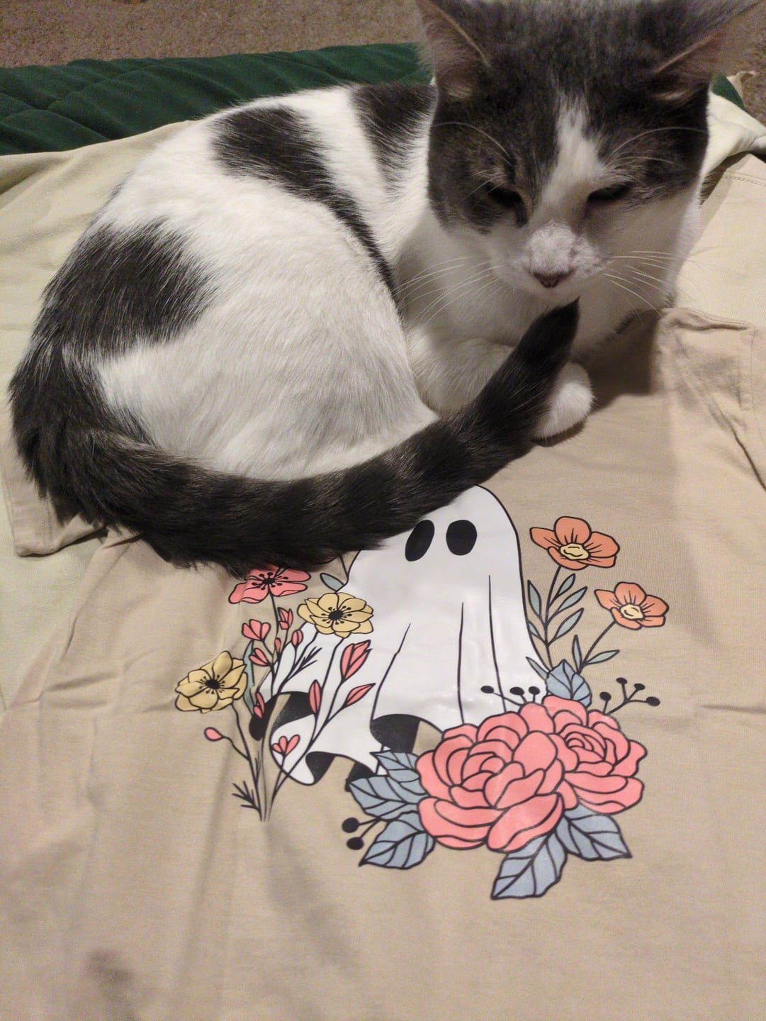 Customer photo review of Floral Ghost Organic Cotton Tee