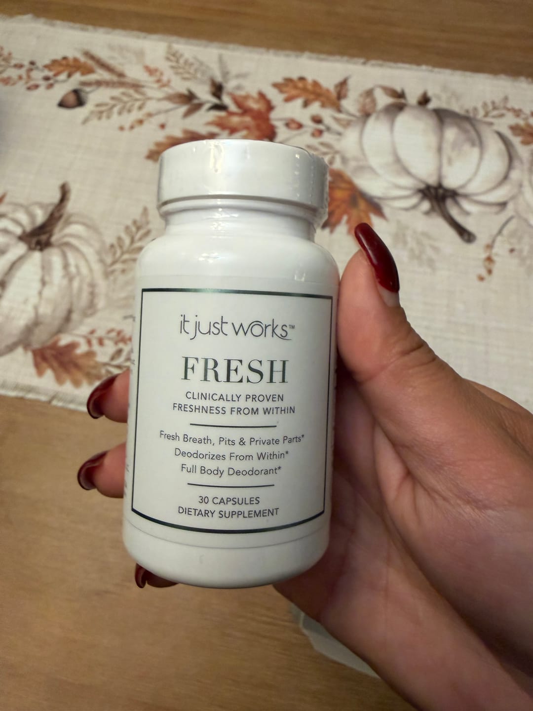 Customer photo review of Body Deodorizing Supplement by It Just Works
