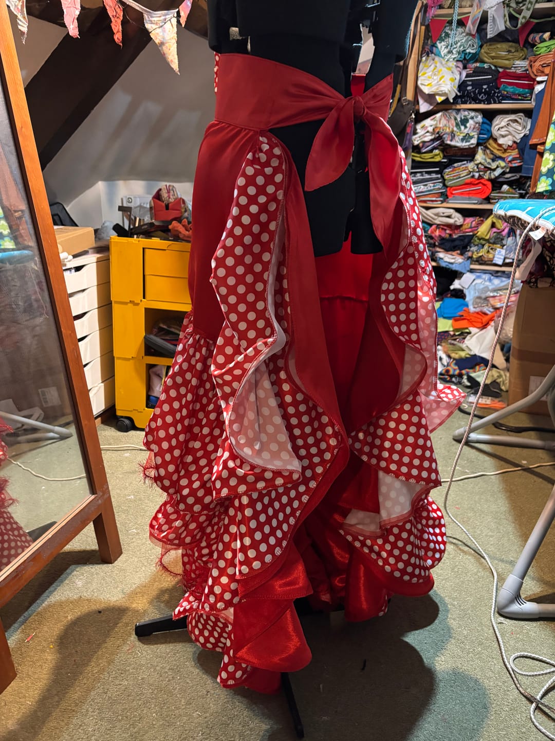 Customer photo review of Red White Polka Dot Fabric by Metre