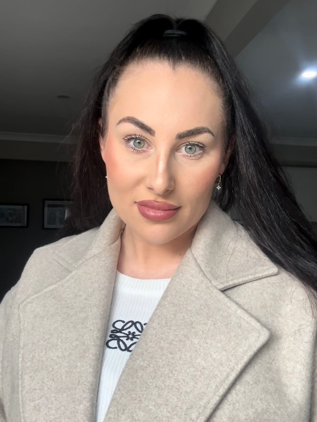 Customer photo review of 11mm Clover Sapphire Huggie Earrings