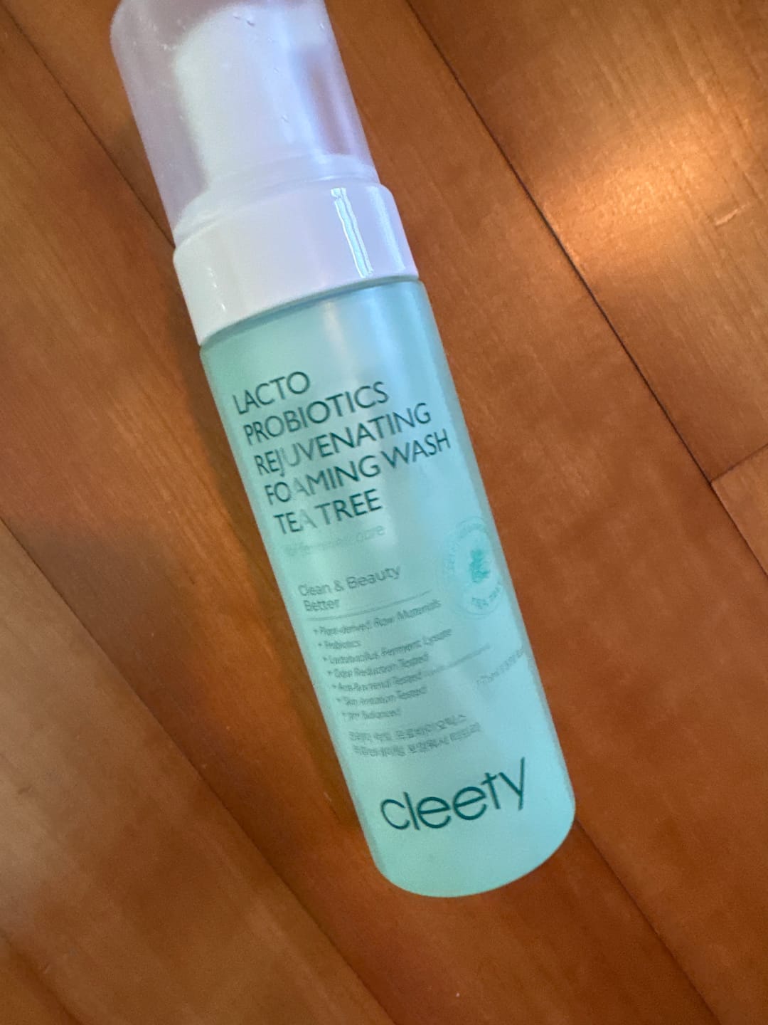 Customer photo review of cleety Lacto Probiotics Rejuvenating Foaming Wash Tea Tree 175ml