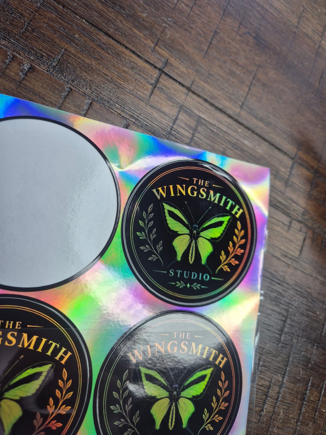 Customer photo review of Circle Sheet Labels - Holographic