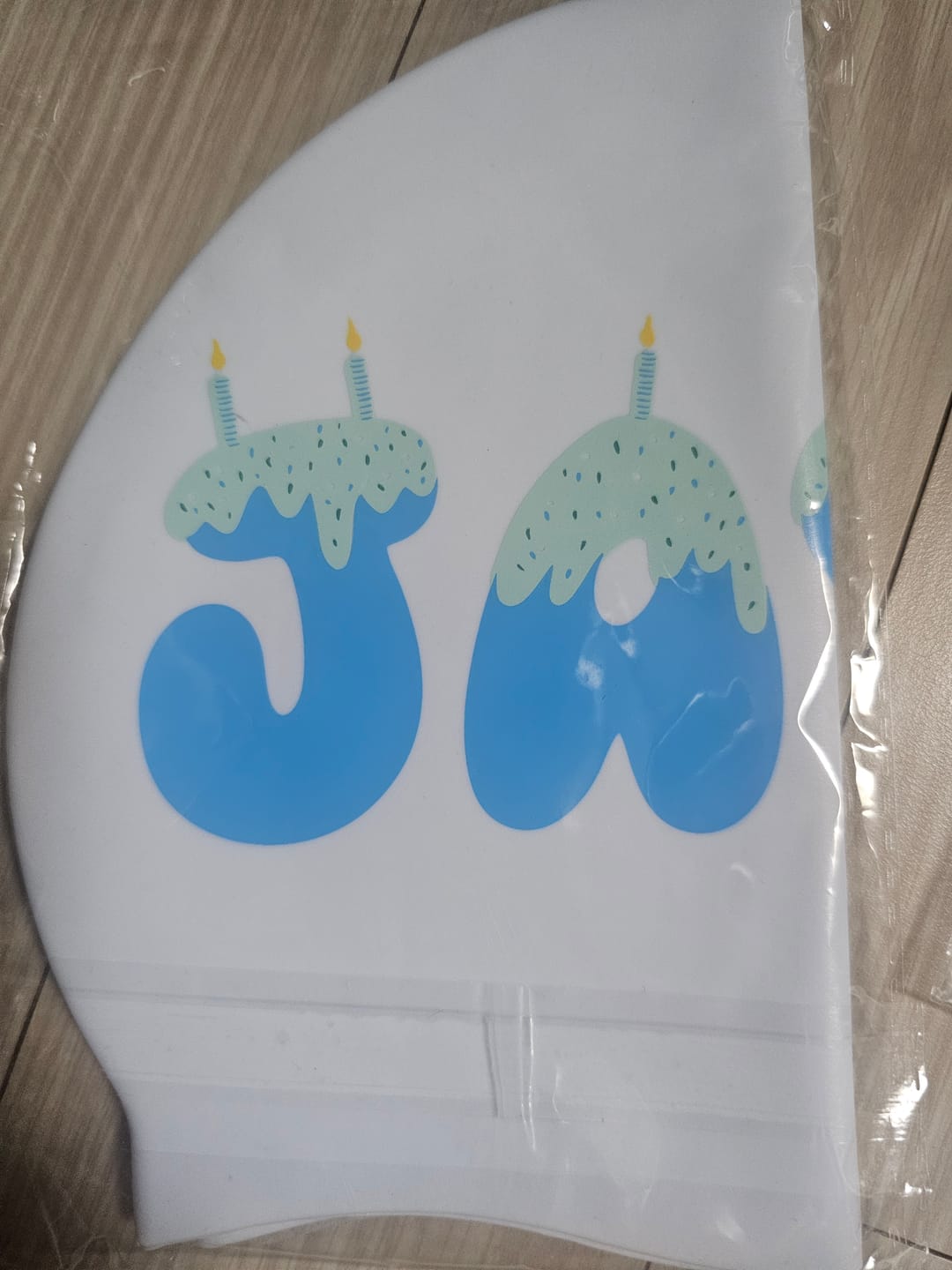 Customer photo review of JAYD Swim Cap - Birthday Cake