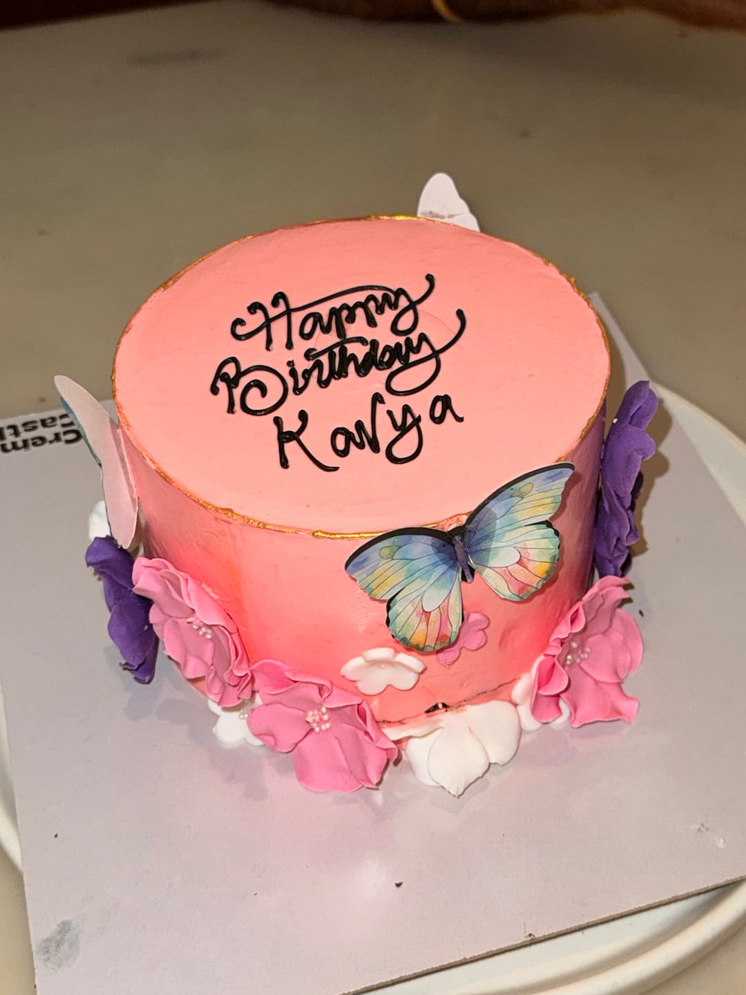 Customer photo review of White Butterfly Bloom Cake