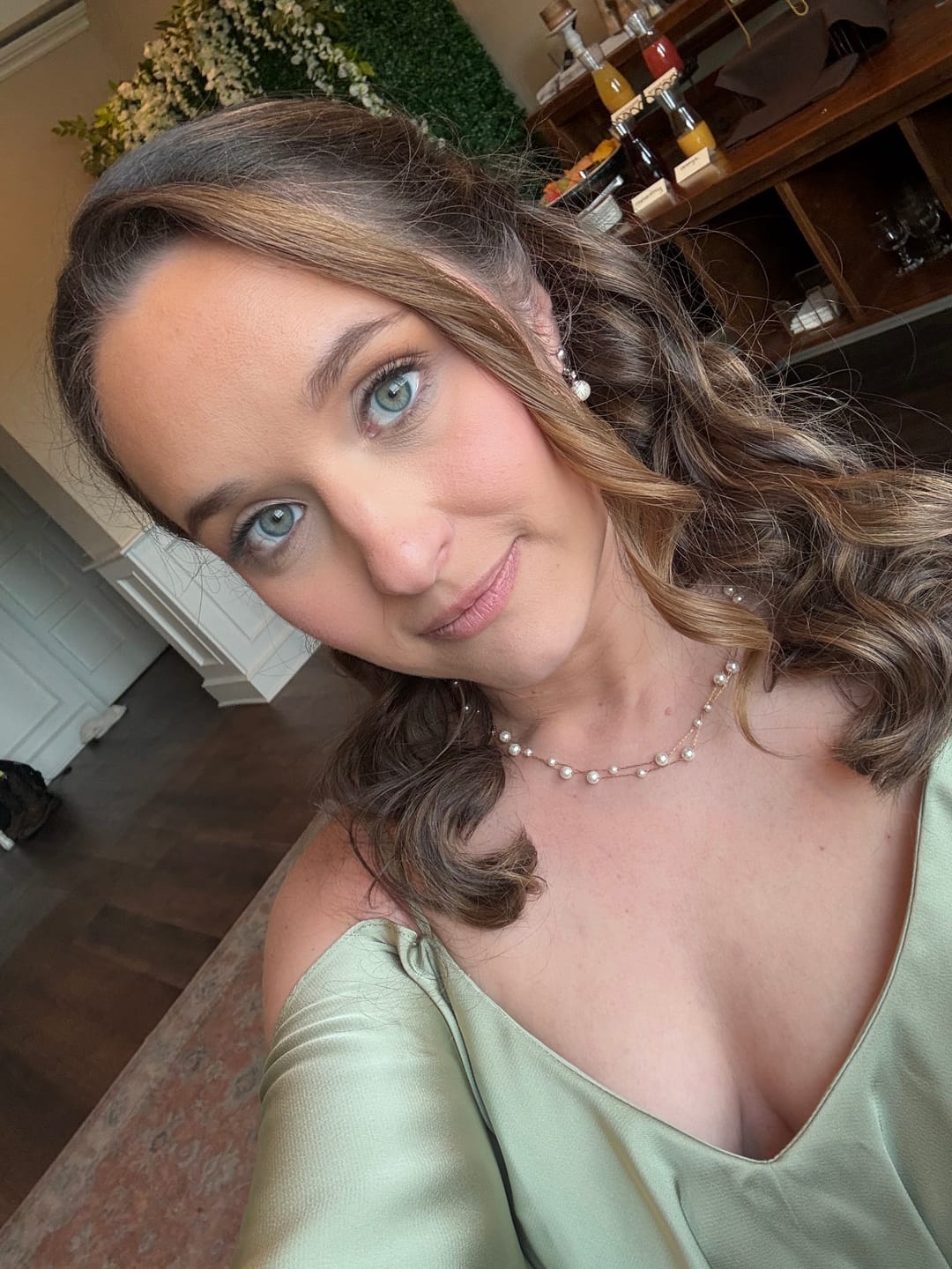 Customer photo review of Layered Tori Pearl Necklace