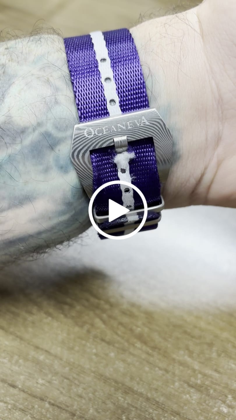 Customer video review of Oceaneva Mens Deep Marine Explorer II Yellow Gold Gold Damascus Steel Dial Watch Rubber