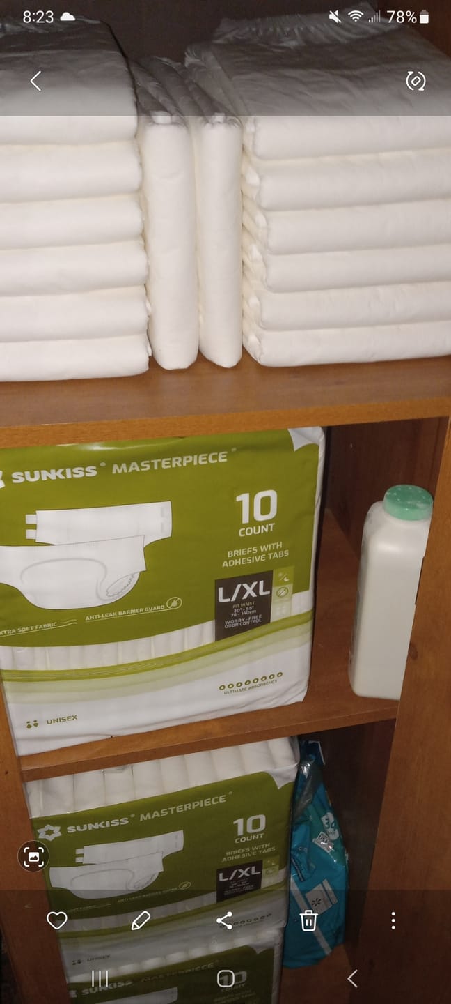 Customer photo review of SUNKISS Masterpiece Adult Diapers With Tabs