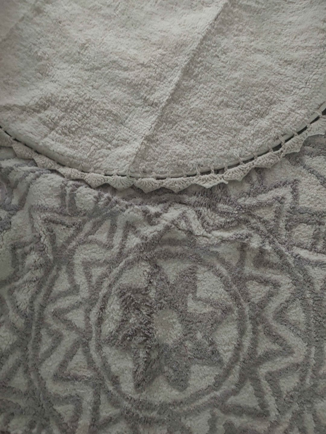 Customer photo review of Pina Yuvarlak Banyo Paspası %100 Pamuk 100x100 Gri