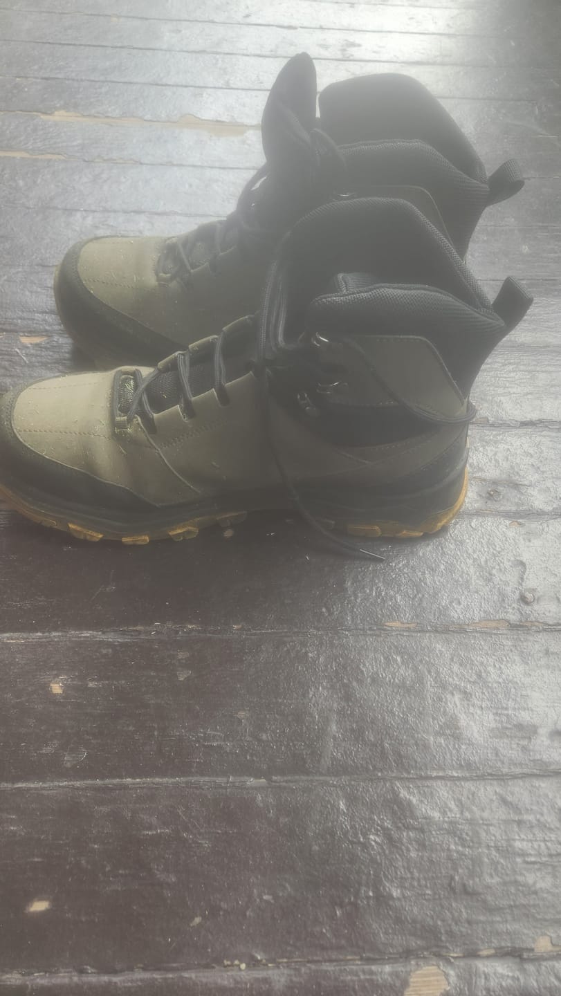 Customer photo review of Waterproof Work Boots — Steel Toe, Slip-Resistant