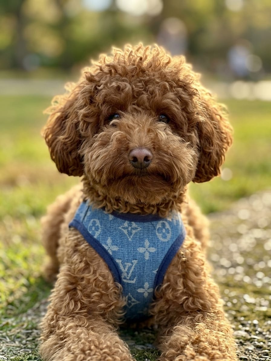Customer photo review of Pettorina e guinzaglio Louis Pawtton Blue