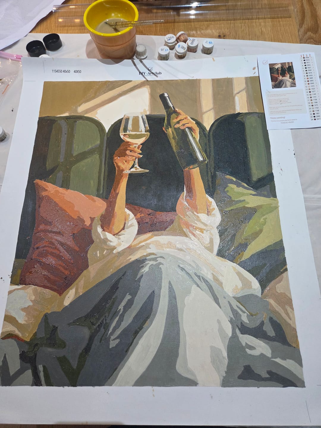 Customer photo review of Wine in Bed | Paint by Number
