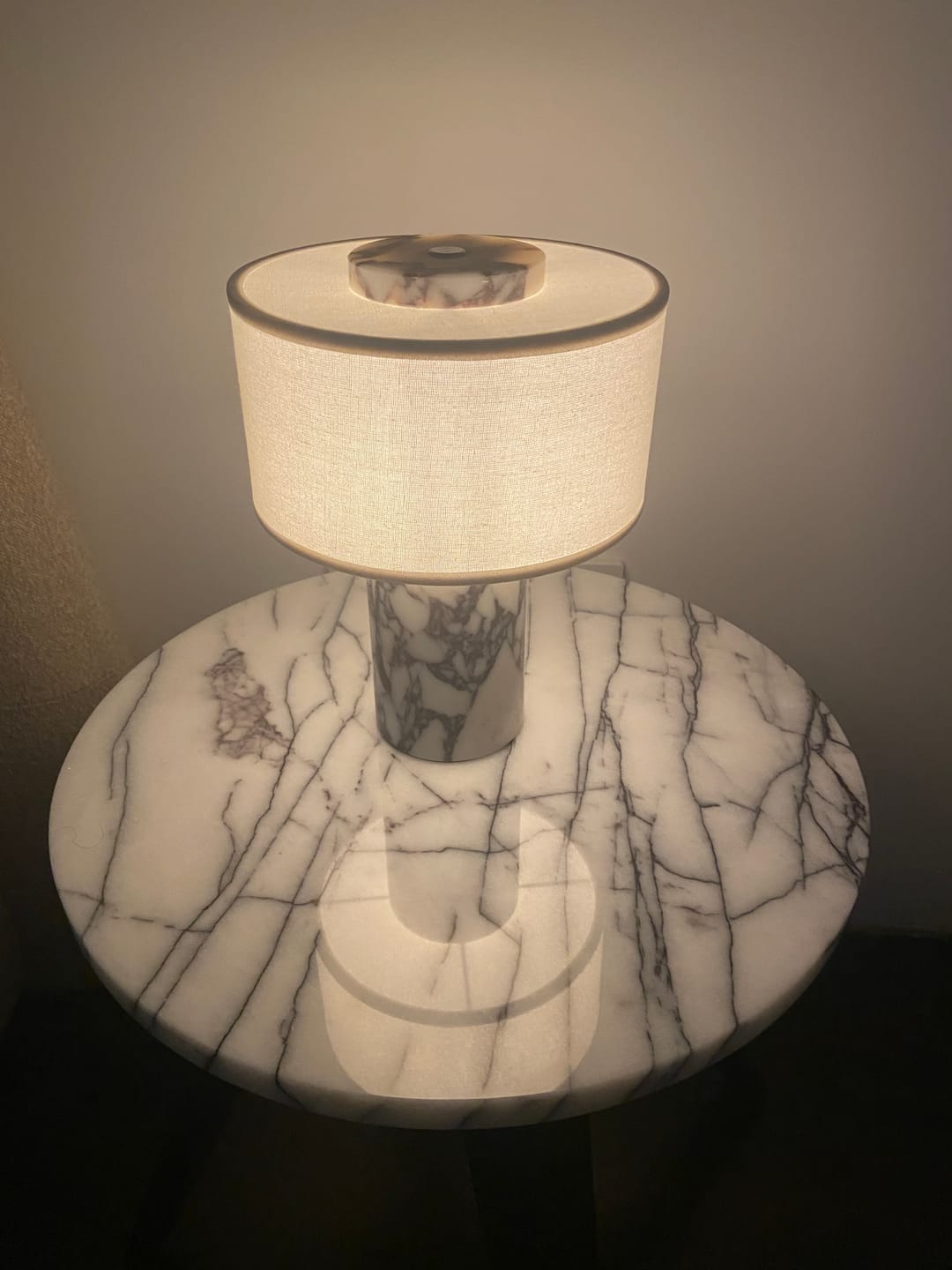 Customer photo review of Auríe Portable Lamp | Calacatta Viola
