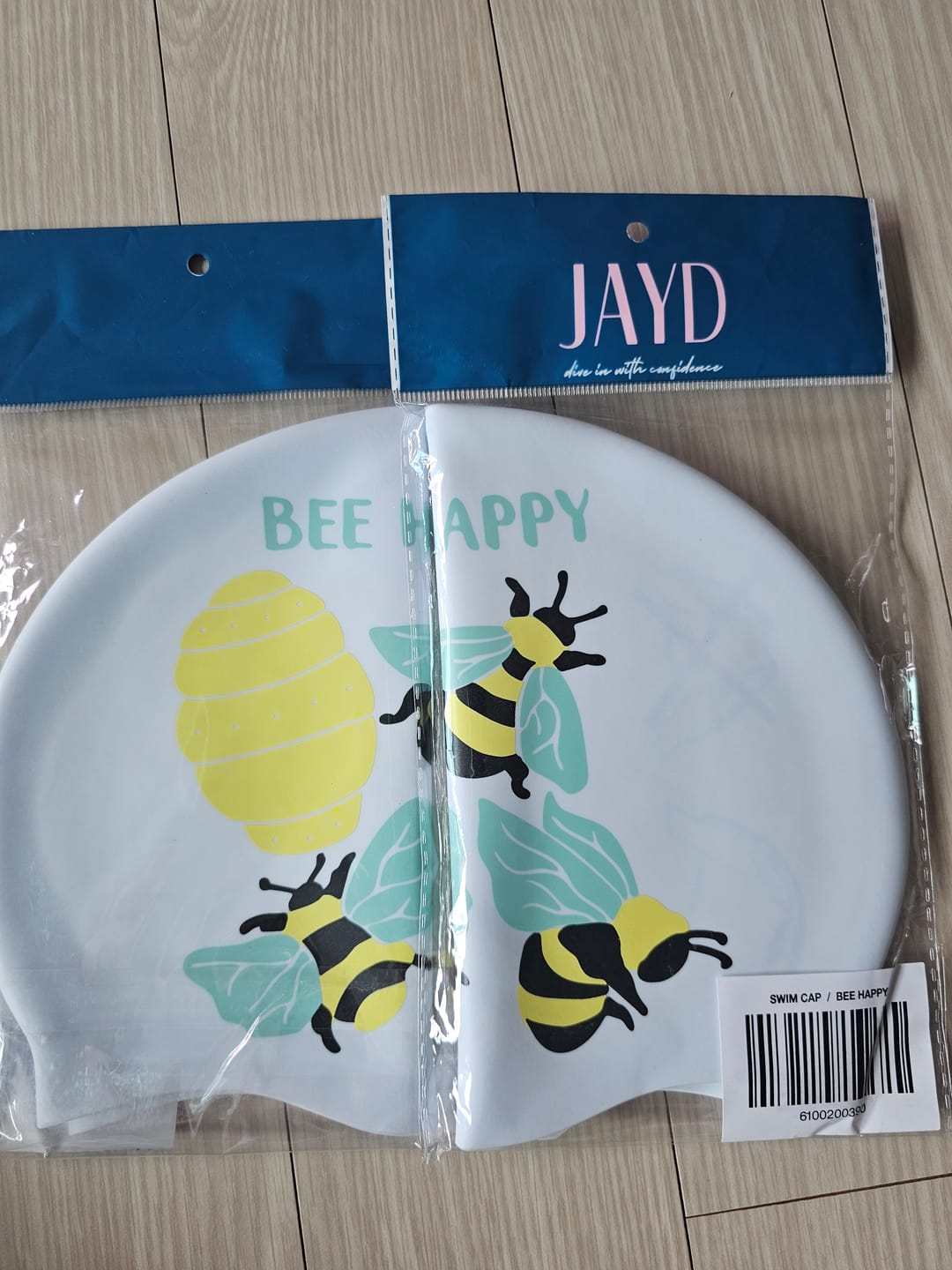 Customer photo review of JAYD Swim Cap - Bee Happy