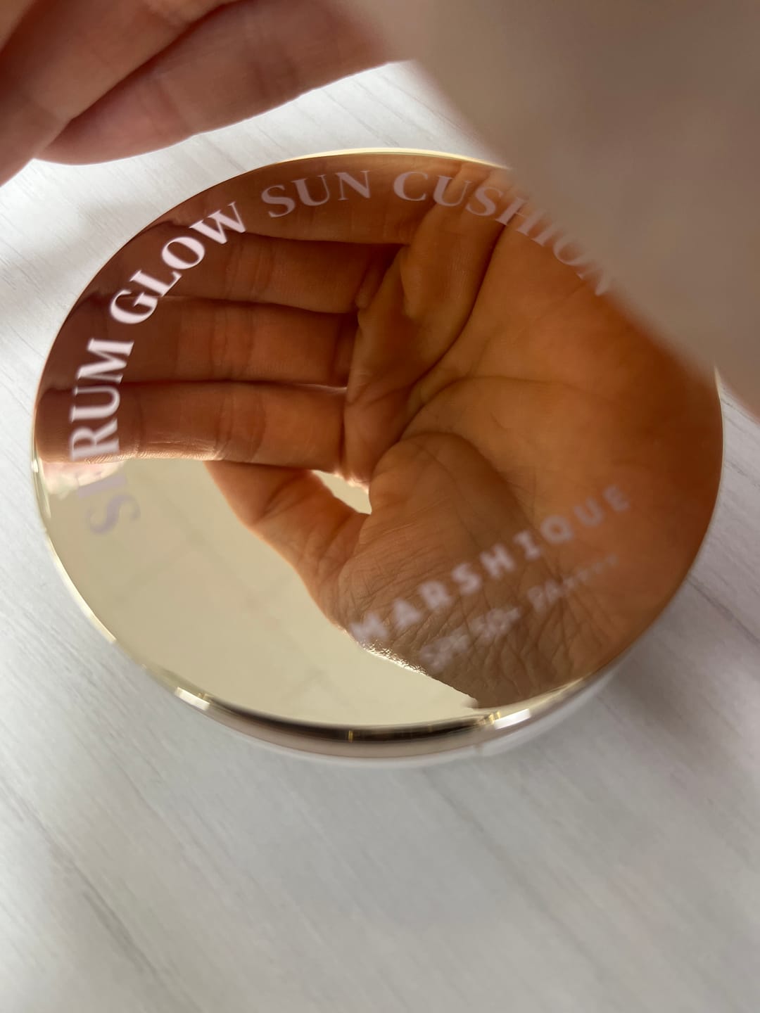 Customer photo review of MARSHIQUE Serum Glow Tone-up Sun Cushion SPF50+/PA++++ 12g