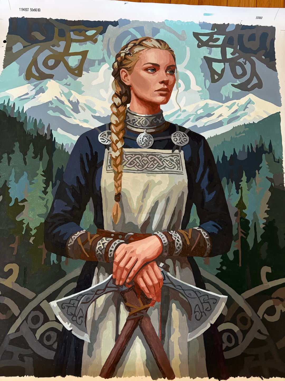 Customer photo review of Viking Axes Guard (80 Color Paint by Numbers)