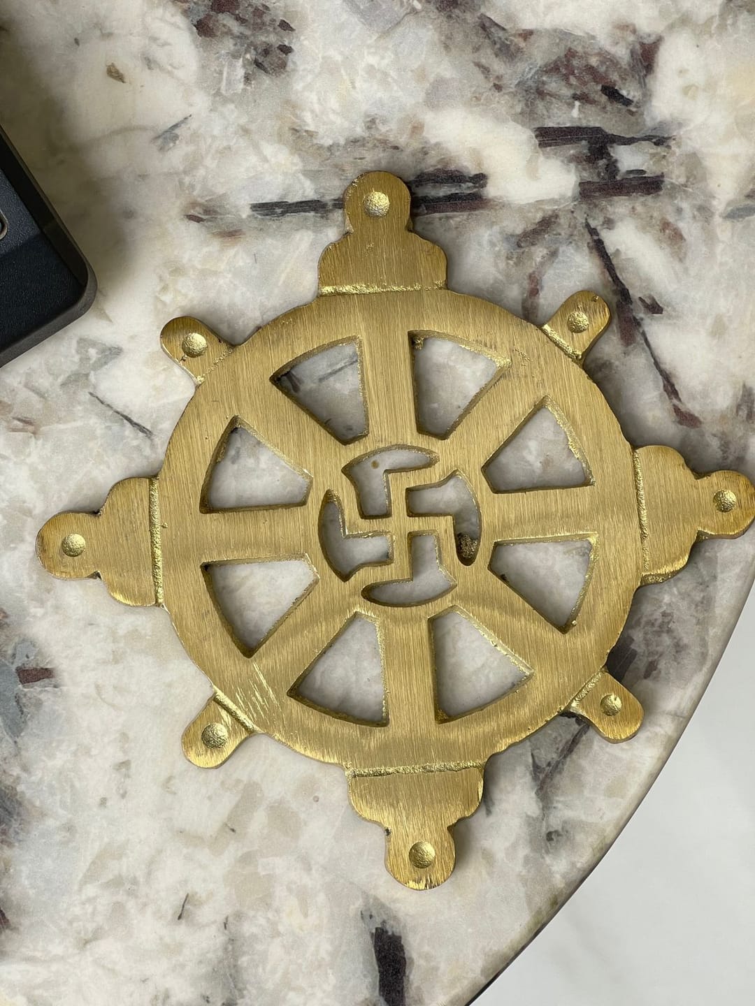 Customer photo review of Brass Chakra Satiya Helix – Vastu Remedy for West Direction Correction | Energy Balance Support | 4.5 Inch