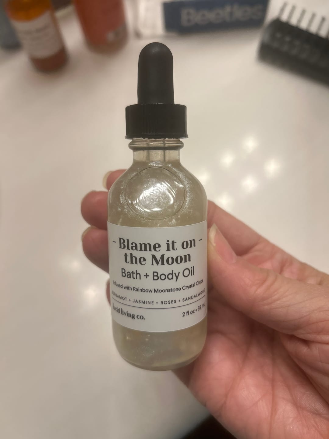 Customer photo review of Blame it on the Moon Bath & Body Oil