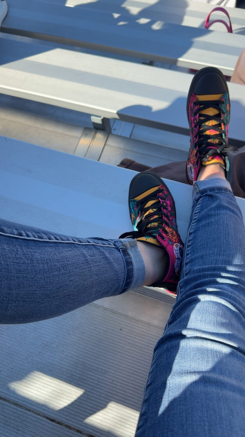 Customer photo review of Corazón Y Calacas High Tops ( Black or White Sole )