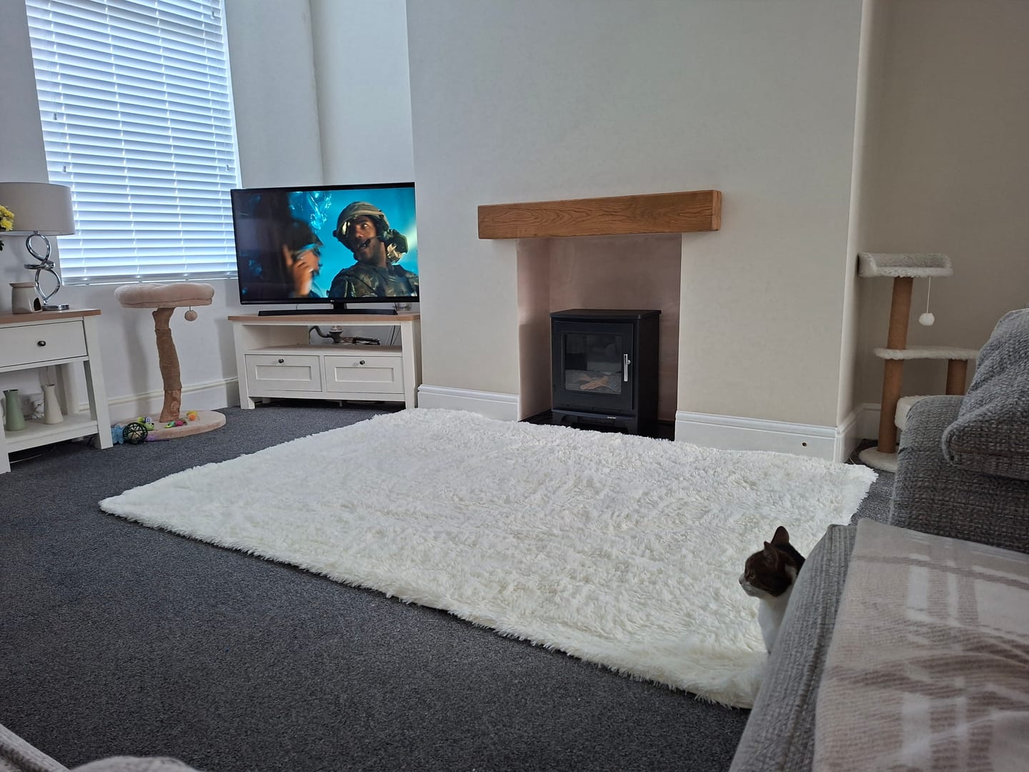 Customer photo review of Rustic Oak Fireplace Beam – Aged Mantel Beam 10cm × 15cm