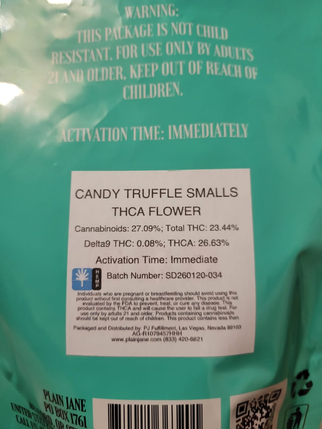 Customer photo review of Candy Truffle Smalls - THCA Flower
