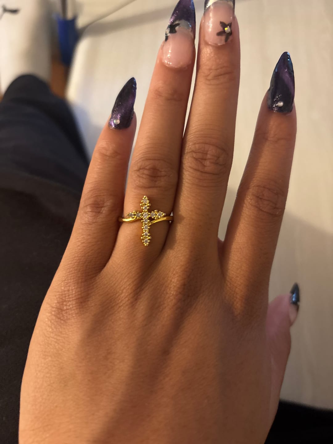 Customer photo review of FREE Today:  Cross Ring with Clustered Cubic Zirconia Accents: Embody His Gentle Grace