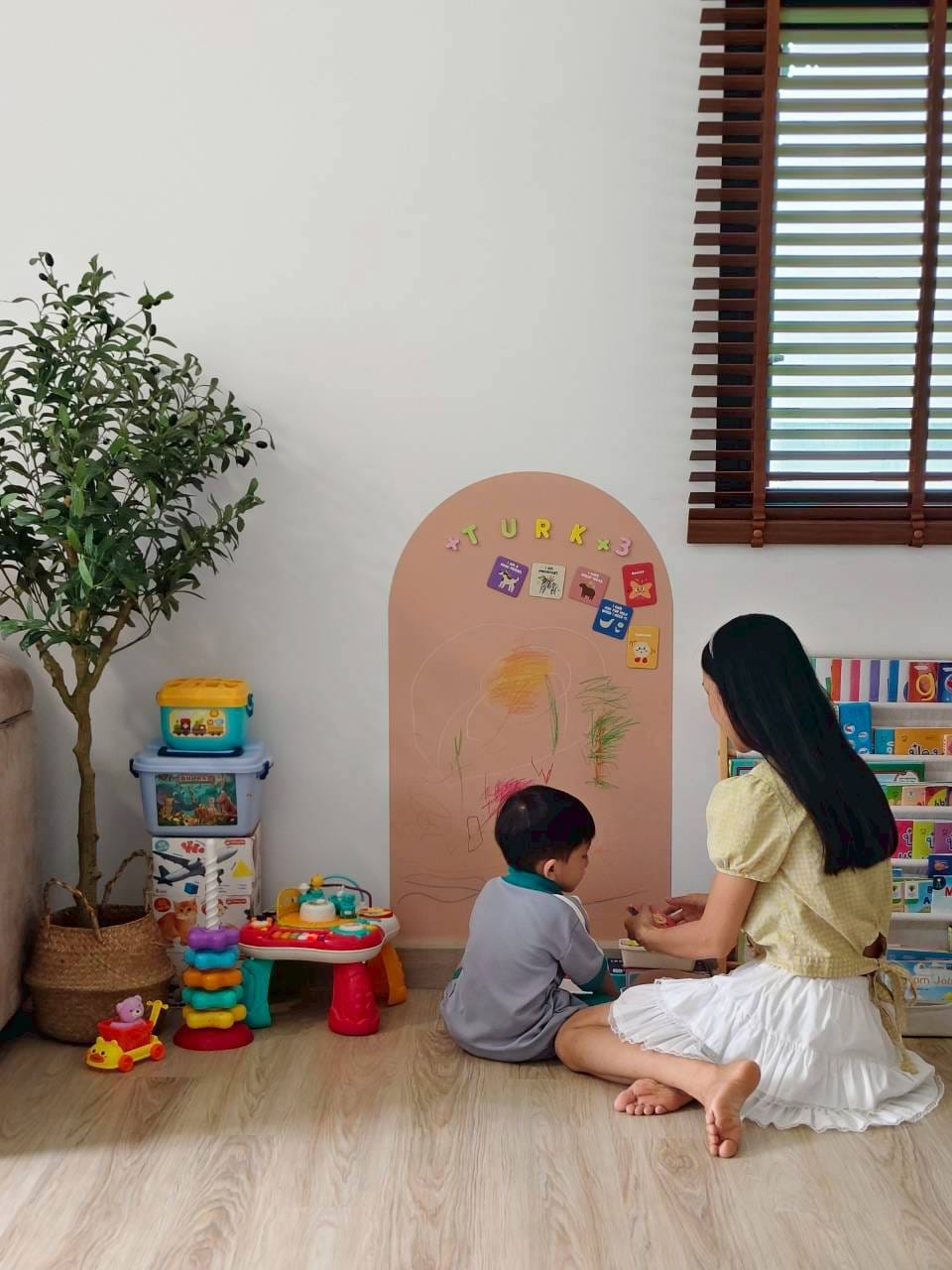 Customer photo review of Ultra Mag Extra Large Play Wall, Kids Learning Board 47"x35" (120cmx90cm)
