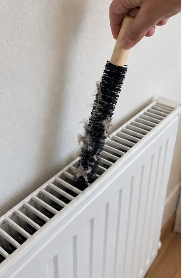 Customer photo review of Kit Ménage Anti-Poussière | Plumeau Télescopique, Brosse Radiateur et Gants Microfibre